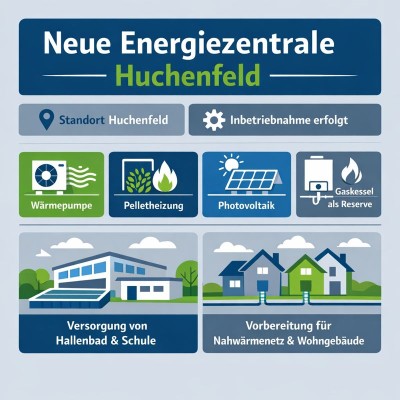 Neue Energiezentrale Huchenfeld stärkt klimafreundliche Wärmeversorgung